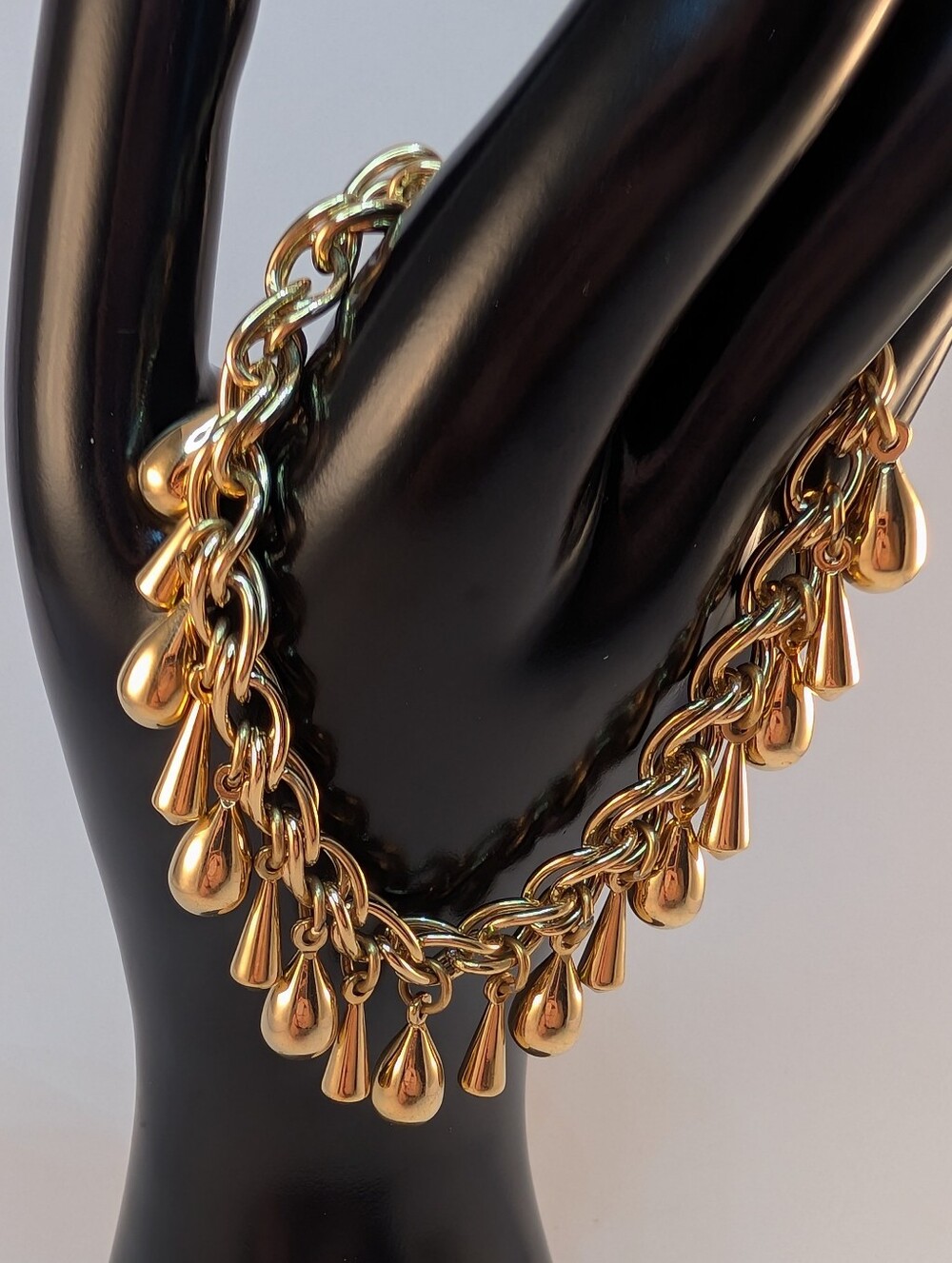 Gold-Tone Teardrop Charm Bracelet - Women Jewelry